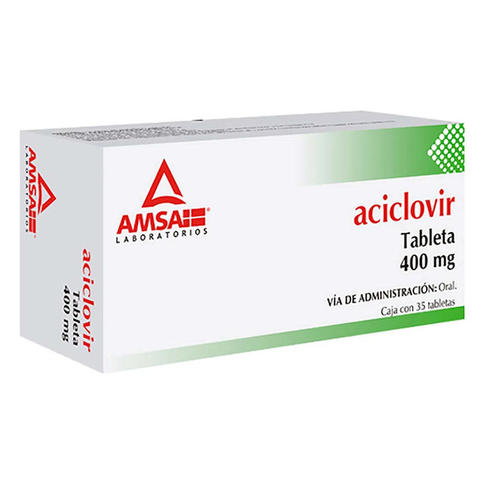 Aciclovir, 35 Tabletas de 400 mg AMSA Laboratorios
