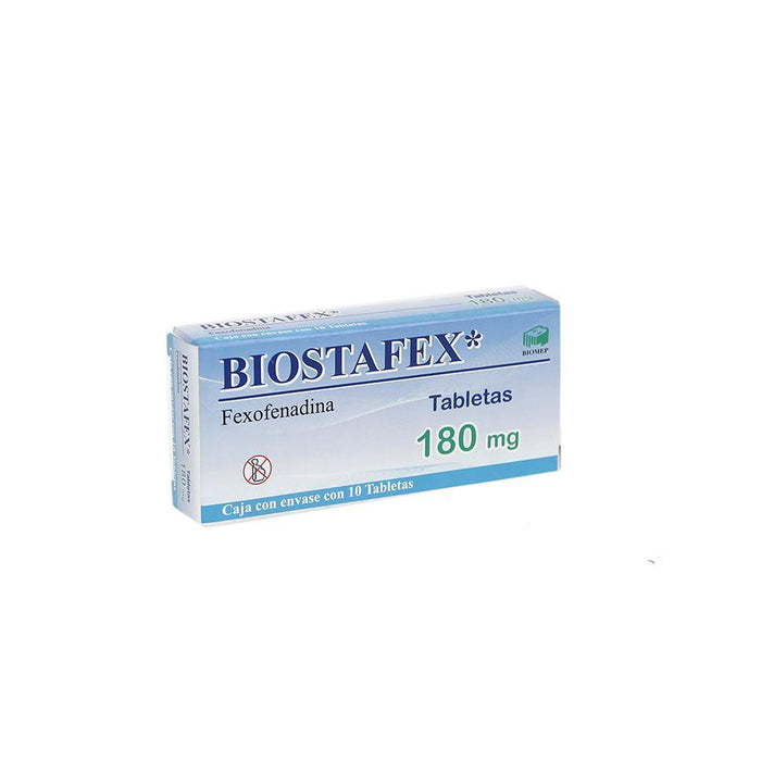 Fexofenadina Biostafex Tabletas 180 mg caja con 10 Tabletas BIOMEP