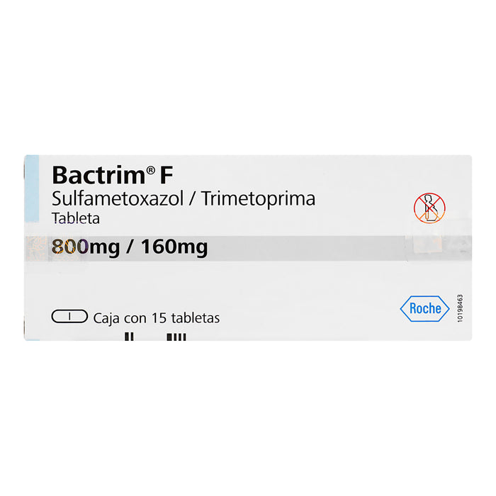 Bactrim F. Sulfametoxazol, Trimetoprima 800/160 mg Oral Caja con 15  tab. Weserpharma