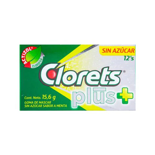 Clorets Plus sin azúcar sabor Menta 15.6 g.