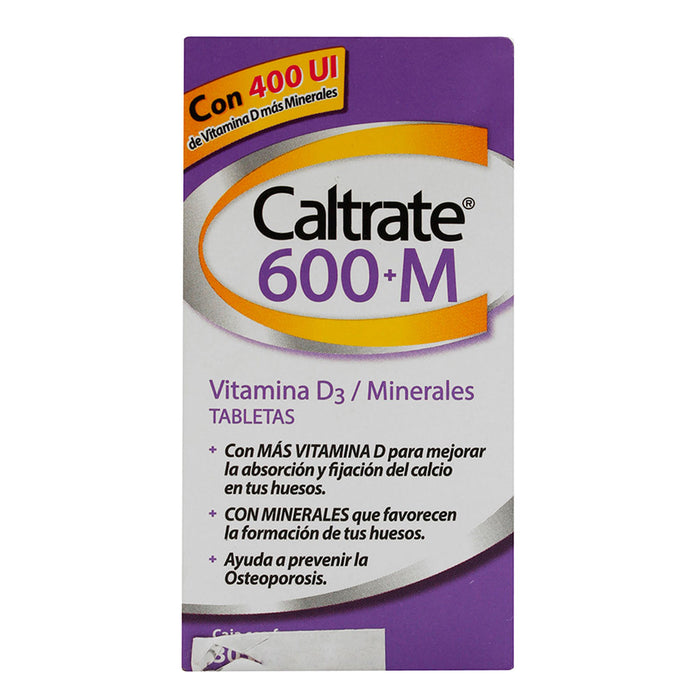 Caltrate 600-M Vitamina D3/Minerales Frasco 60 Tabletas Pfizer