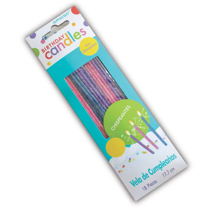 Vela de Cumpleaños Para Pastel Chispeantes con Diamantina Candles con 18 Velas Granmark