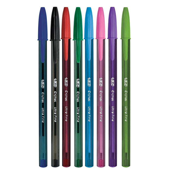 Pluma Bic Punto Ultra Fine Cristal Negro o Rojo o Azul
