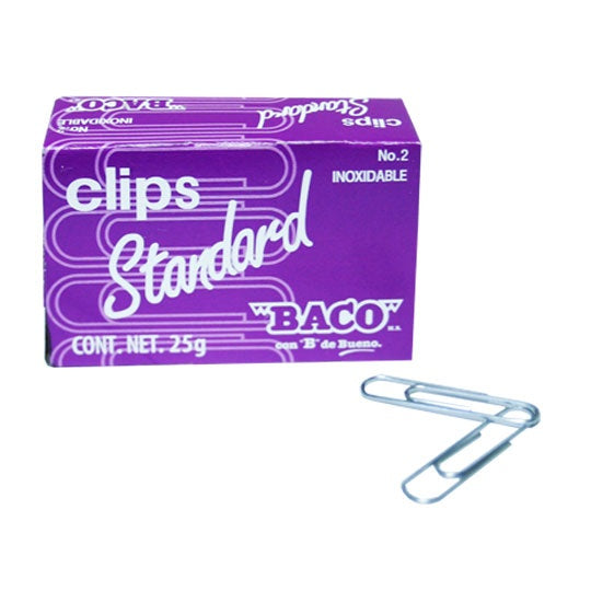 Clips Standard Inoxidable 25 g Baco #2