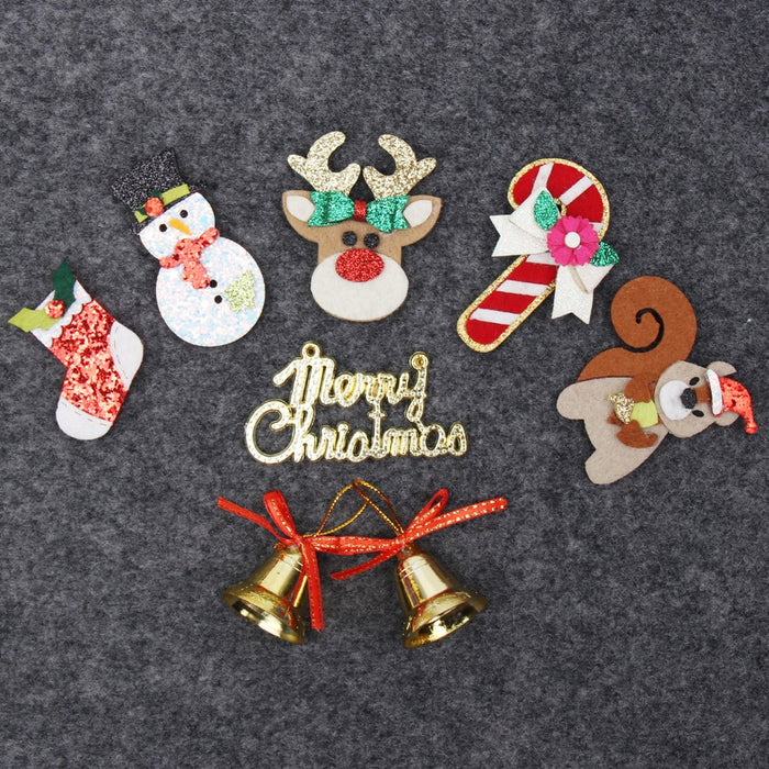 Aplicaciones Navidad Fieltro con Lentejuela Diferentes Diseños 1 pieza