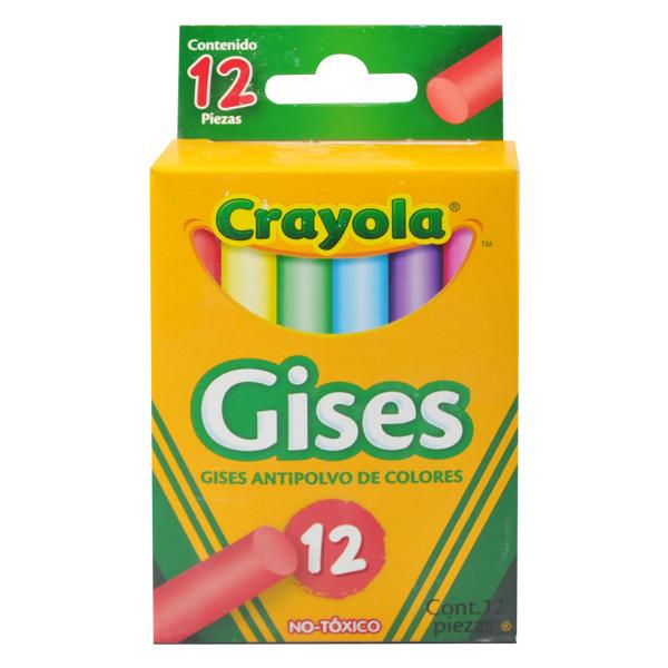 Gises Antipolvo Crayola De Colores  Con 12 Piezas