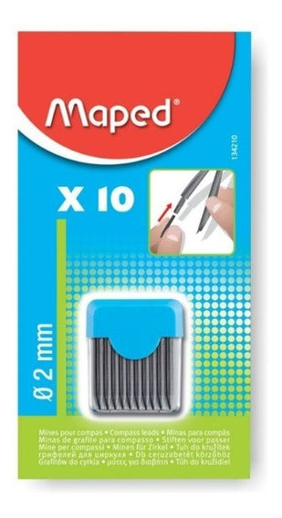 Puntilla Mina para Compas Maped 2mm 10 piezas