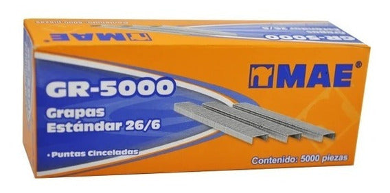 Grapas Estándar 26/6 GP-5000 Con Punta Cinceladas MAE