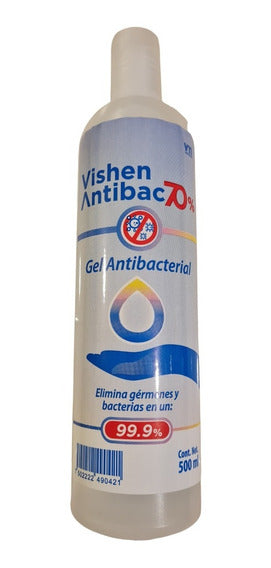Gel Antibacterial Antibac70% 500ml Elimina el 99.9% de Gérmenes y Bacterias