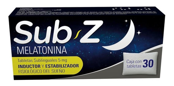 Melatonina 5 mg Sublingual Sub-Z Caja con 30 Tabletas Medix