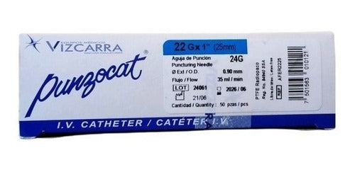 Cateter Punzocat 22 gx1¨(0.90x25 mm) 35 ml/min