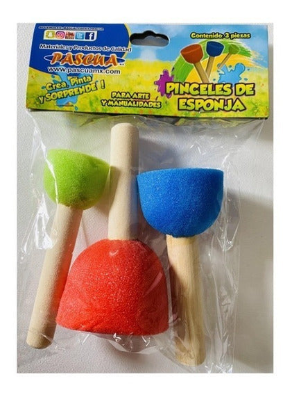 Pinceles de Esponja Bolsa con 3 Piezas Redondas Pascua