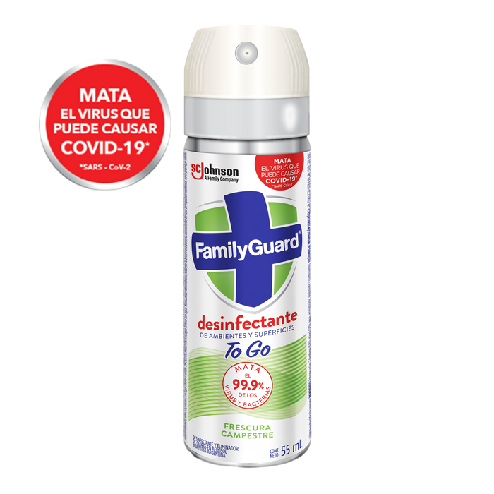 Family Guard Desinfectante de Ambientes y Superficies To Go SCJohnson 55 ml