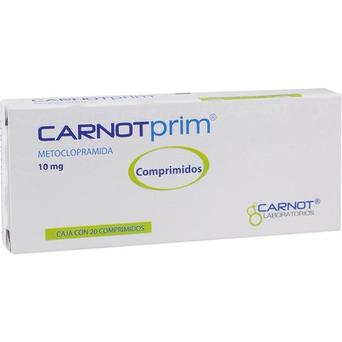 Carnotprim Metoclopramida 10 mg. Caja con 20 Comprimidos Carnot