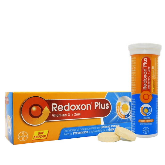 Redoxon Plus Vitamina C + Zing 1g/10mg 10 Tabletas Efervescentes Bayer