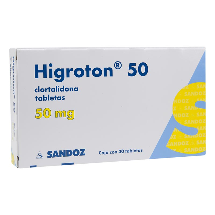 Higroton 50 Mg. Oral 30 Tabletas Sandoz