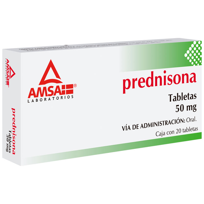 Prednisona 50 mg Caja 20 Tabletas Amsa