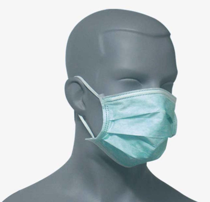Cubre bocas Face Mask with Earloops 50 pieces Blue Trinity Sterile #2268A