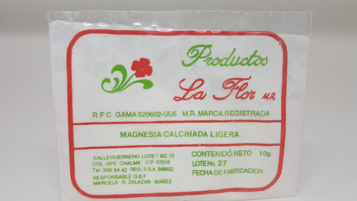 Magnesia Calcinada Ligera 10 g Productos La Flor