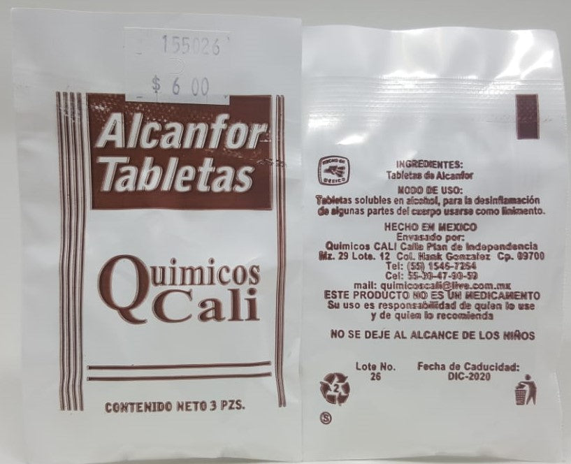 Alcanfor 3 Tabletas