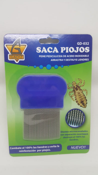 Peineta Saca Piojo Acero Inoxidable Gadiz GD-032