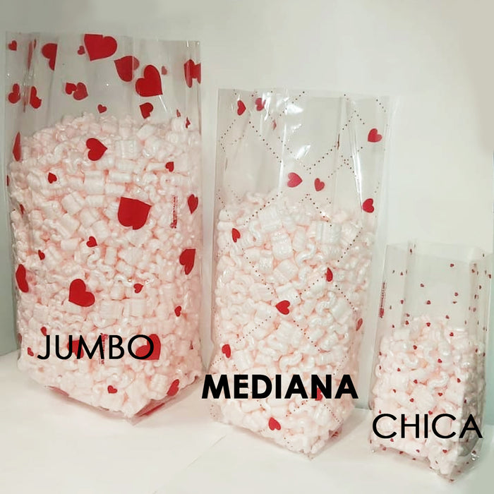 Bolsa Celofán Extra Grande con Fuelle 30 x 70 x 8 cm Navidad / San Valentín