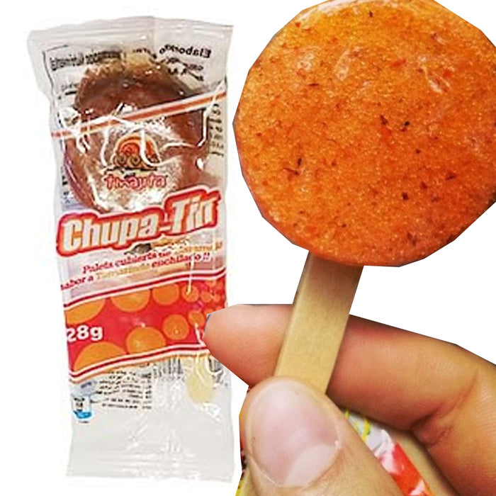 Chupa-Tin Paleta Caramelo Tamarindo Enchilado 28 g. Tinajita