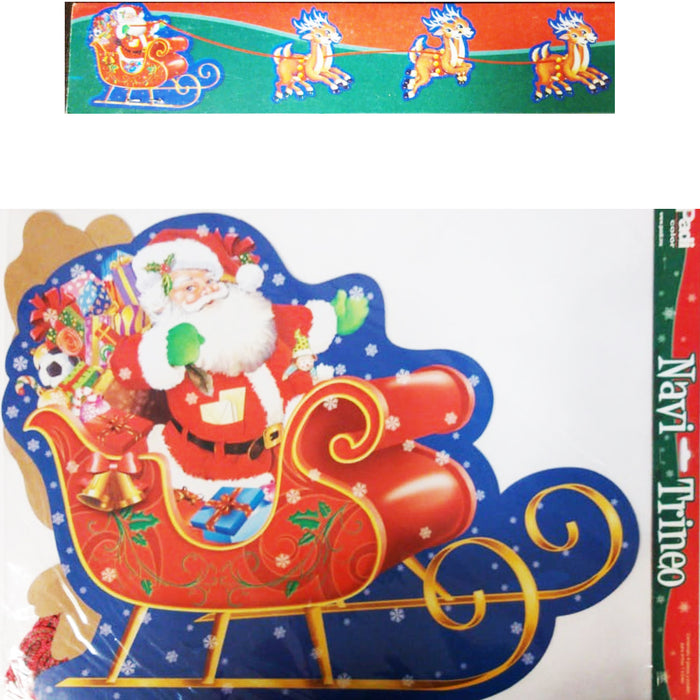 Decoracion Navideña Trineo y Renos Movil Padi 46 x 100 cm