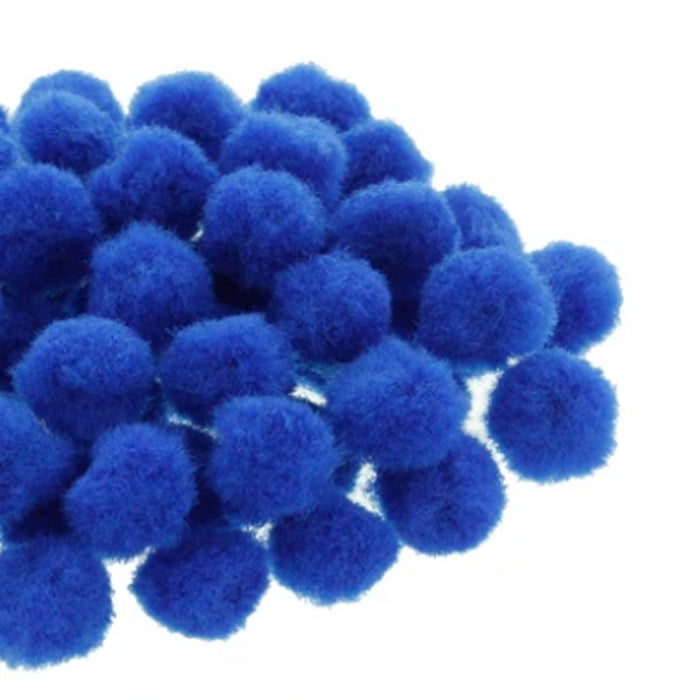 Pompón Azul Rey 18 mm 100% acrílico Bolsa con 100 Piezas Selanusa