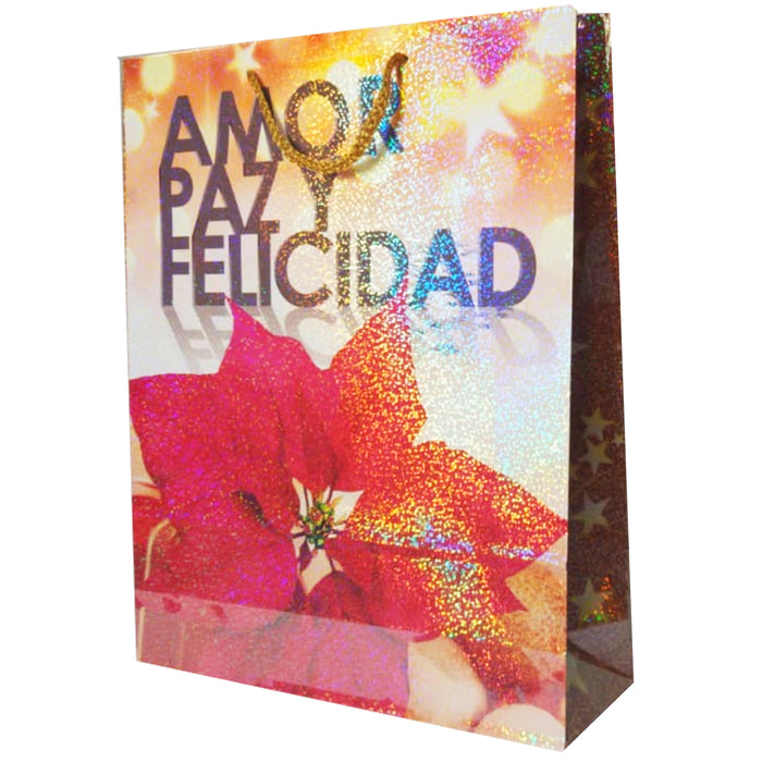 Bolsa de Regalo Extra Grande Holografica Navidad Janel 40 x 32 x 10 cm 1 pieza