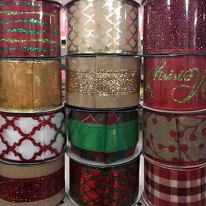 Liston Navideño Premium Rollo de 45.72 m Varios Colores