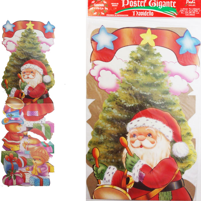 Decoracion Navideña Gigante Arbol Santa Osos 88 cm Padi