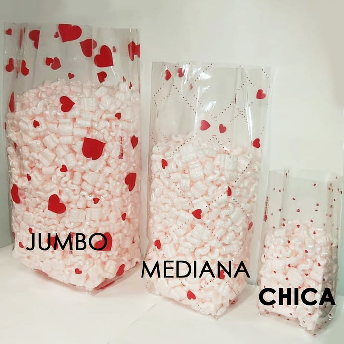 Bolsa Celofan Chica con Fuelle 29 x 11+ 5 cm Navidad / San Valentín
