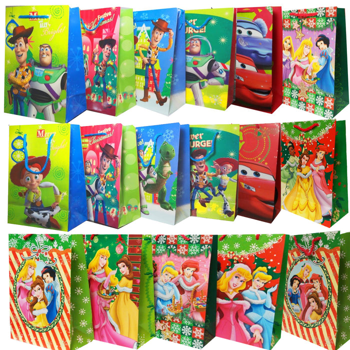 Bolsa de Regalo Mediana Con Licencia Dipak Navidad Disney Toy Story o Cars o Princesas 26 x 19 x 10 cm 1 pieza