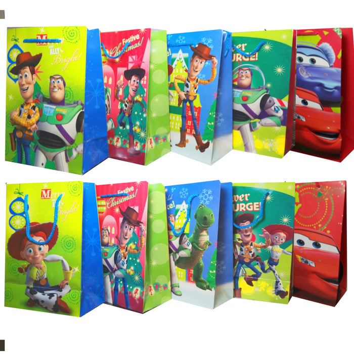 Bolsa de Regalo Mediana Con Licencia Dipak Navidad Disney Toy Story o Cars o Princesas 26 x 19 x 10 cm 1 pieza