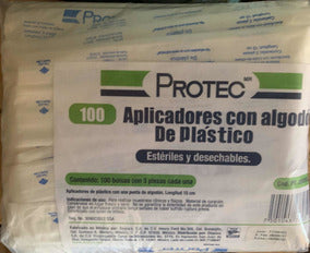 Aplicadores de Algodon Protec Contenido 100 piezas