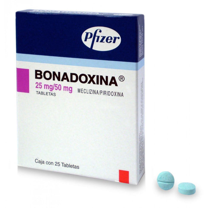 Bonadoxina Meclizilina-Piridoxina 25 Tabletas 25Mg/50Mg Pfizer