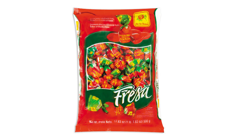 Fresa Caramelos Fruta Natural Bolsa 500 g 100 piezas De La Rosa