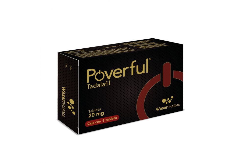 Poverful  Tadalafil 20 mg caja con 1 Tableta