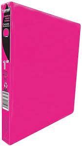 Carpeta Argollas Vinil Rosa Neón Carta Arillo 1 pulgada Basic-Line