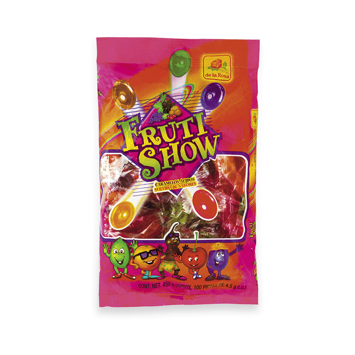 Fruti Show Caramelos Surtidos 450 g Bolsa 100 piezas De La Rosa