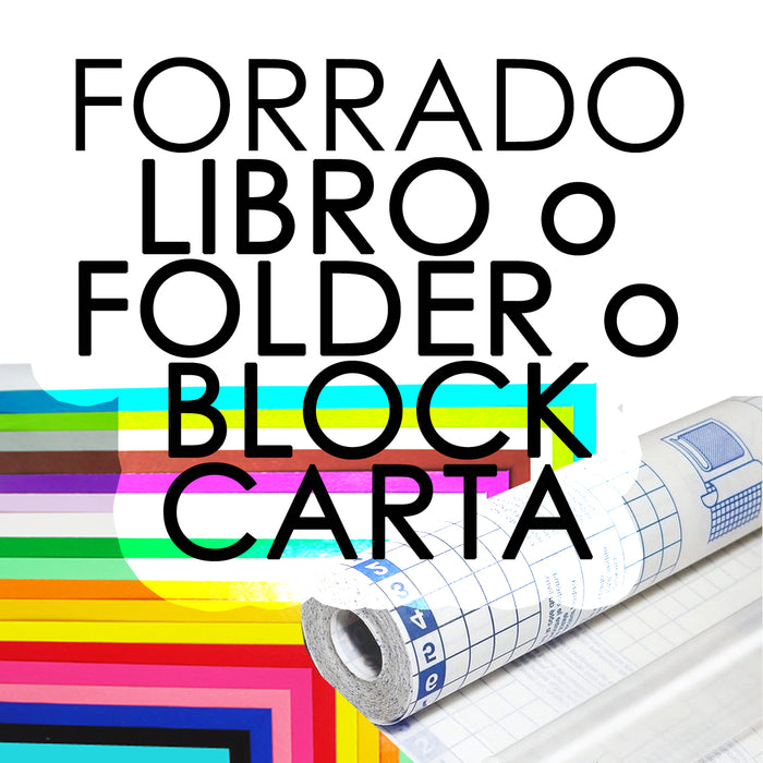 Servicio de Forrado Libro o Folder o Block Carta con Lustre y Contac $47 02/24