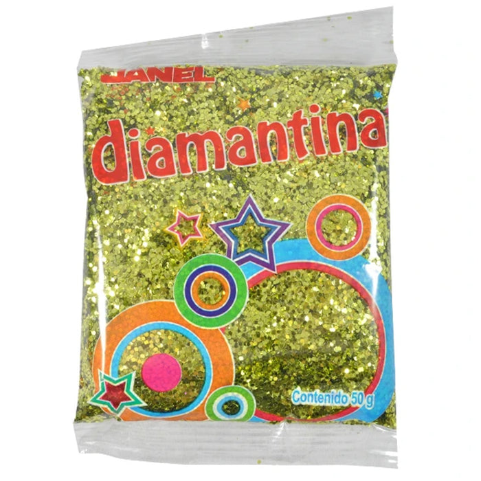 Diamantina Fina Verde Limon 50 g Janel