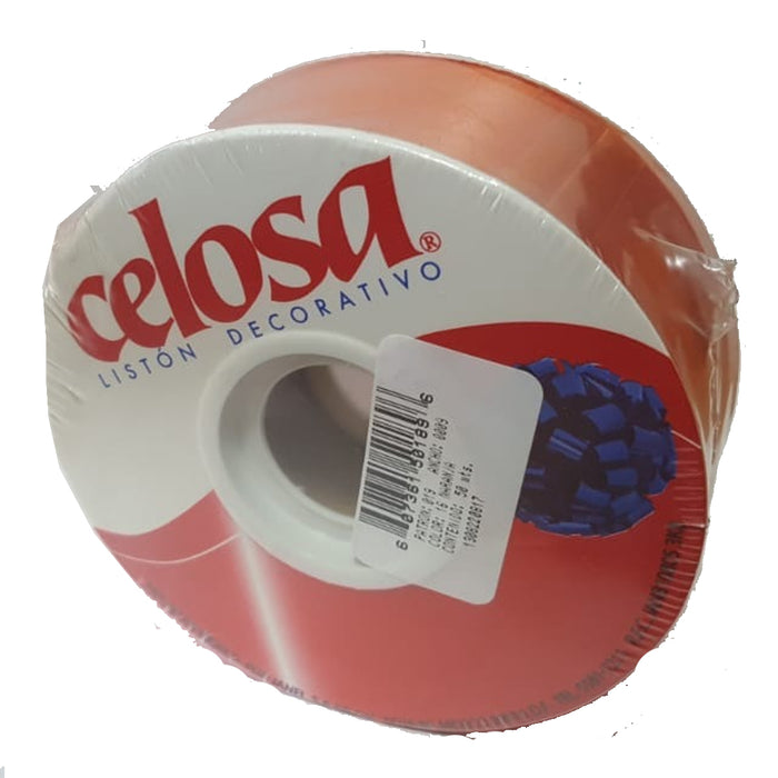 Listón Celosa 0009 Ancho 3.5 Cm. Rollo 50 Metros Naranja