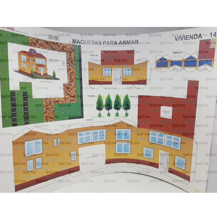 Maqueta Para Armar Doble Carta Vivienda #14 Sun Rise