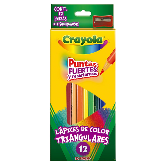 Lápices De Colores Triangulares Largos 12 Piezas Crayola