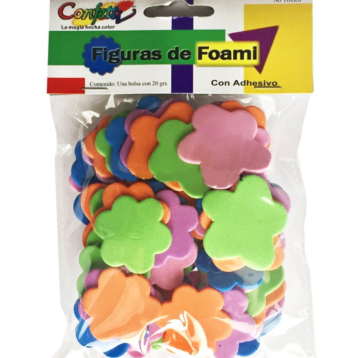 Figuras de Foami Foamy Flores Confetti 20 g con Adhesivo #1001