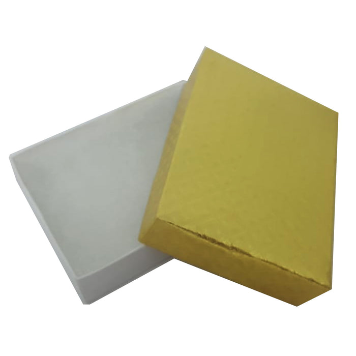 Caja Joyería Rectangular #12, 6 x 8 cm Dorada/Plata