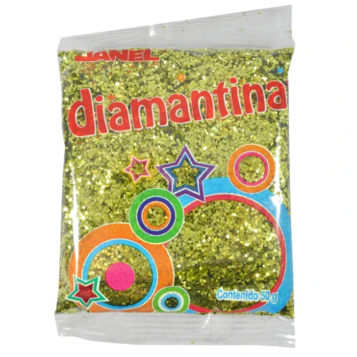 Diamantina Fina Verde Limon 50 g Pascua