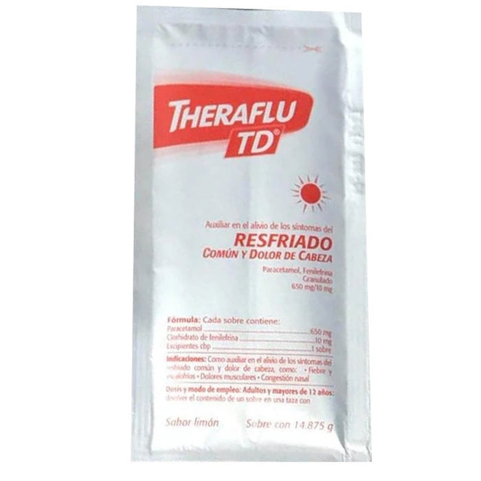 Theraflu Daytime 1 Sobre Paracetamol, Fenilefrina Granulado 650 mg/10 mg